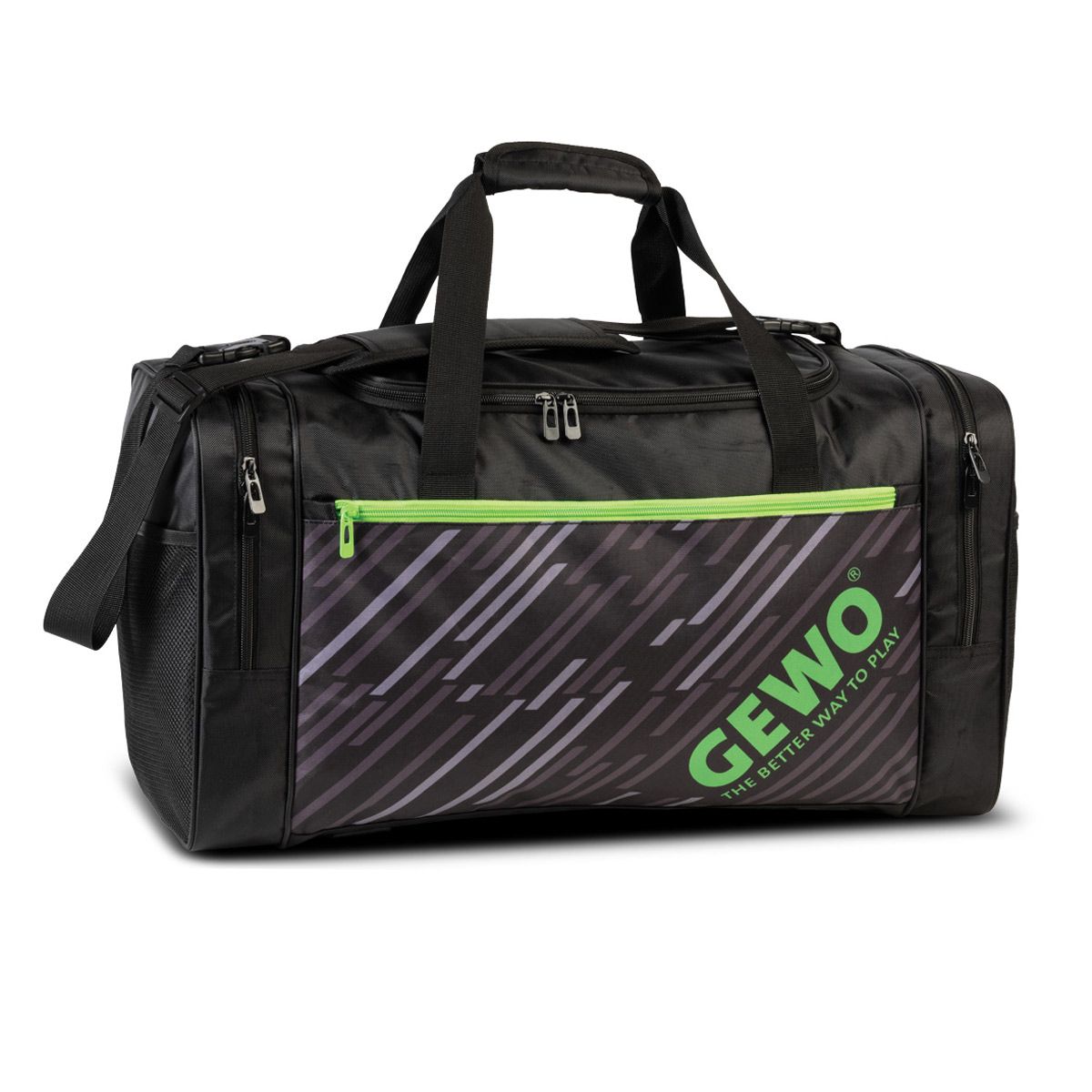 Gewo Sportsbag Stripes L black/lime
