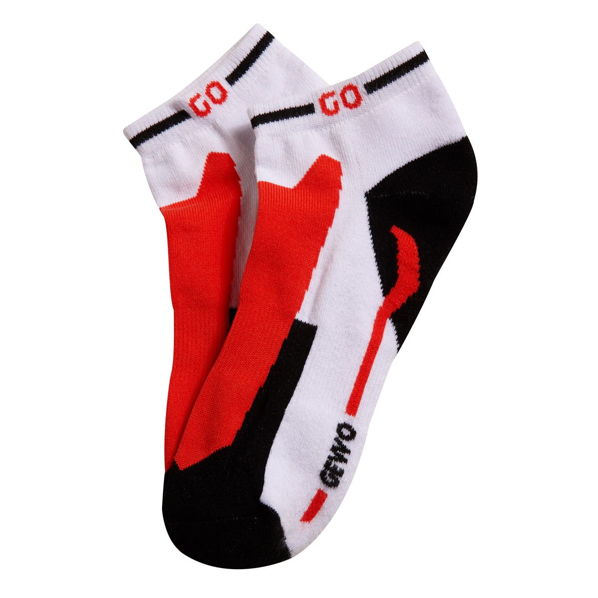 Gewo Chaussettes courtes Flex III blanc/rouge