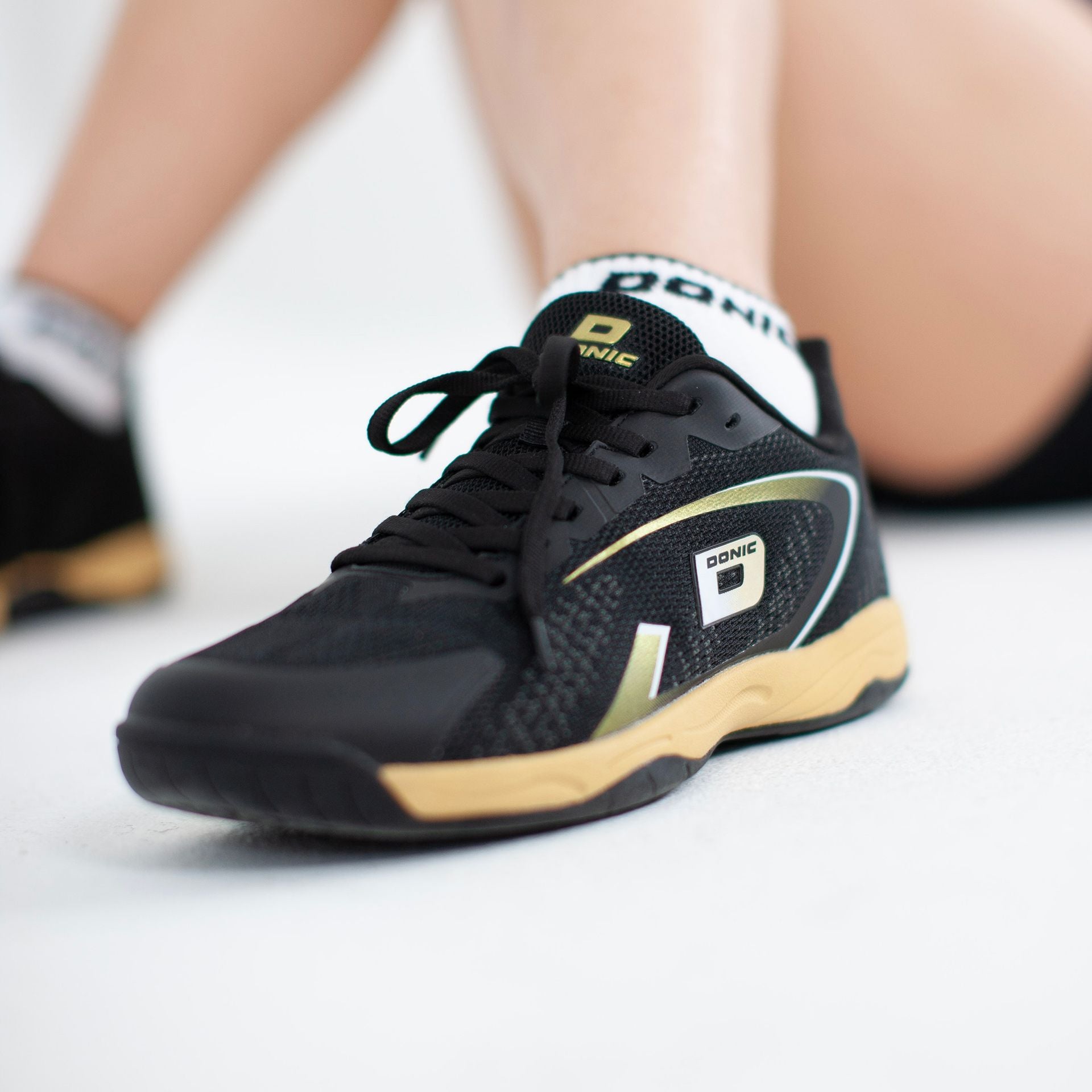 Chaussures Donic Competition Panther noir/or/doré/blanc