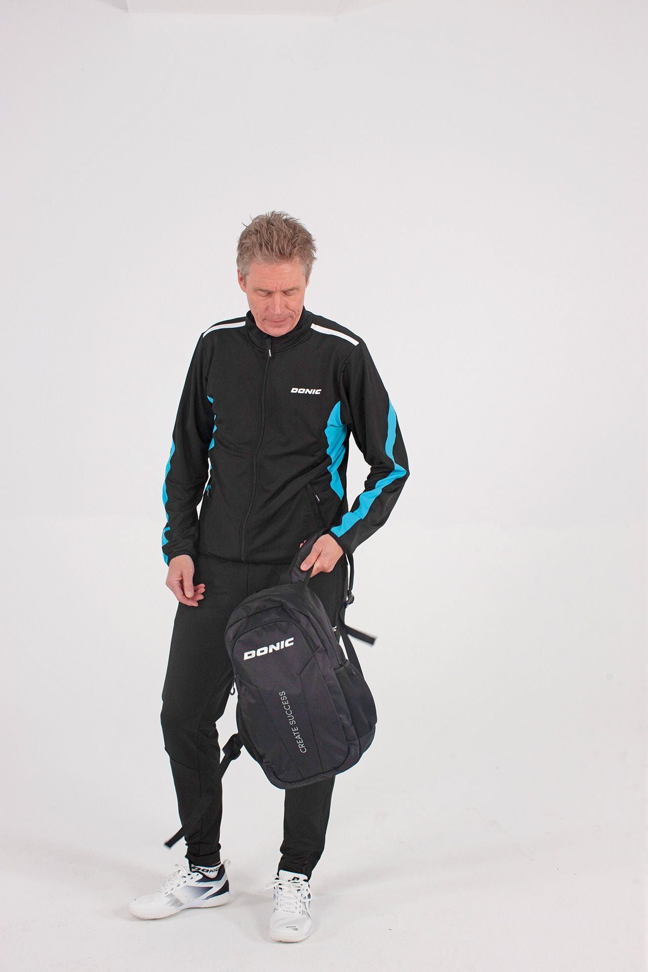 Veste de survêtement Donic Averis noir/bleu clair/blanc